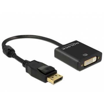 Adaptor Displayport la DVI T-M 1.2 4K Activ Negru, Delock 62599