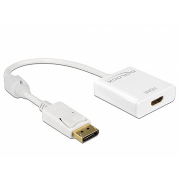 Adaptor Displayport la HDMI T-M 1.2 4K Activ Alb, Delock 62608