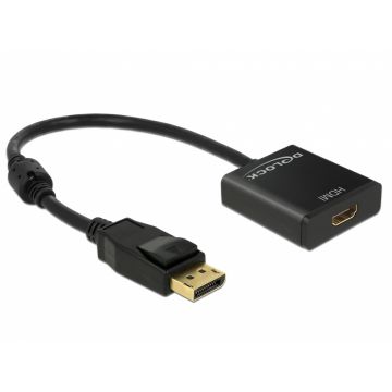 Adaptor Displayport la HDMI T-M 1.2 4K Activ Negru, Delock 62607