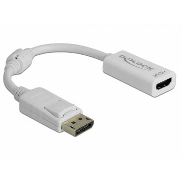 Adaptor DisplayPort la HDMI T-M pasiv alb, Delock 61767