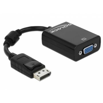 Adaptor Displayport la VGA 15 pini T-M negru, Delock 61848