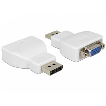 Adaptor Displayport la VGA T-M pasiv Alb, Delock 65568