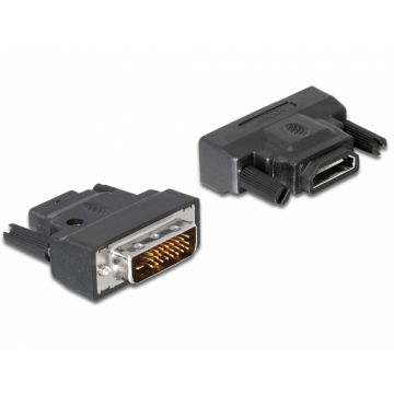 Adaptor DVI-D Dual Link 24+1pini la HDMI T-M cu LED, Delock 65024