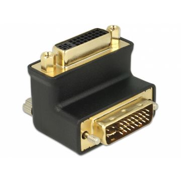 Adaptor DVI-I Dual Link 24+5pinI M-T unghi dreapta, Delock 65173