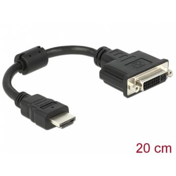 Adaptor HDMI la DVI-D Dual Link 24+5pini T-M 20cm, Delock 65327