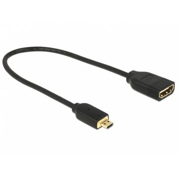 Adaptor HDMI la Micro-D HDMI M-T 3D 4K 20cm, Delock 65687
