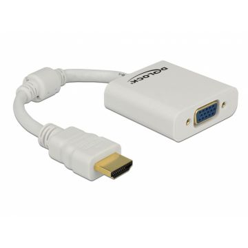 Adaptor HDMI la VGA Alb T-M, Delock 65346