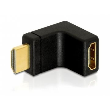 Adaptor HDMI T - M unghi 90 grade in sus, Delock 65072