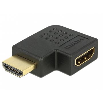 Adaptor HDMI T-M unghi 90° stanga, Delock 65077