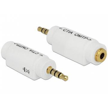 Adaptor jack stereo 3.5 mm CTIA la jack stereo 3.5mm OMTP 4 pini T-M, Delock 65590