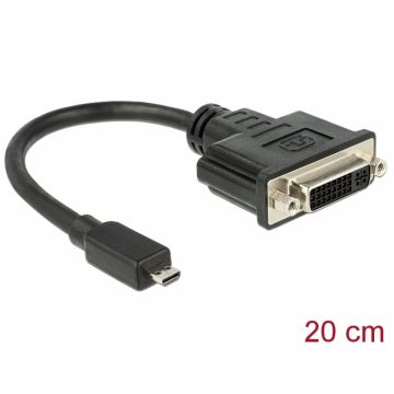 Adaptor micro HDMI-D la DVI 24+5 pini T-M 20cm, Delock 65563