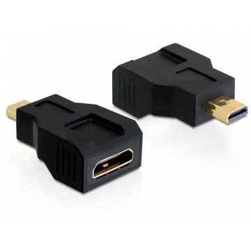 Adaptor micro HDMI-D la mini HDMI-C T-M, Delock 65271