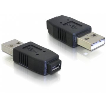 Adaptor micro USB A+B la USB 2.0 M-T, Delock 65029