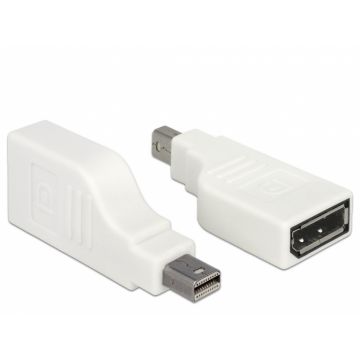 Adaptor mini Displayport la Displayport T-M Alb 4K 60 Hz unghi 90°, Delock 65867