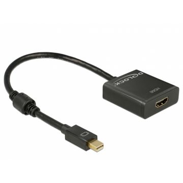 Adaptor mini Displayport la HDMI T-M 1.2 4K Activ Negru, Delock 62611