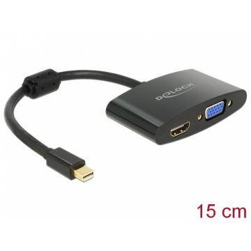 Adaptor mini Displayport la HDMI / VGA T-M, Delock 65553
