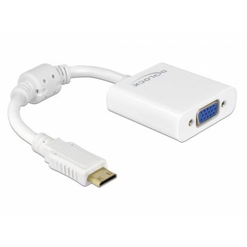Adaptor mini HDMI C la VGA Alb T-M, Delock 65348*
