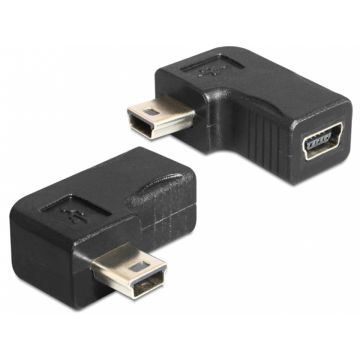 Adaptor mini USB-B 5 pini T-M unghi 90 grade, Delock 65448