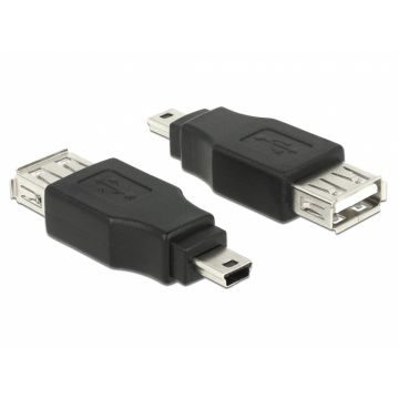 Adaptor mini USB la USB 2.0 T-M OTG, Delock 65399
