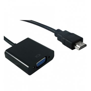 Adaptor MYCON HDMI la VGA T-M 12cm Negru, CON3200