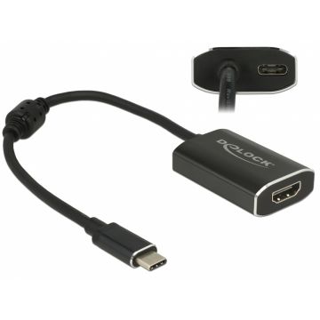 Adaptor USB-C la HDMI (DP Alt Mode) 4K 60 Hz T-M cu PD (Power delivery), Delock 62988
