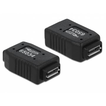 Adaptor USB micro A+B la USB micro A+B mama M-M, Delock 65034
