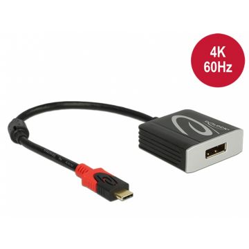 Adaptor USB tip C la Displayport T-M 4K 60 Hz (DP Alt Mode), Delock 63312