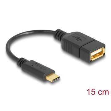 Adaptor USB tip C la USB 2.0-A T-M 15cm, Delock 65579