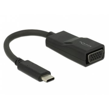 Adaptor USB tip C la VGA (DP Alt Mode) T-M Negru, Delock 62796