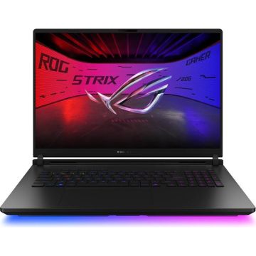 Asus Laptop Asus ROG Strix SCAR 18 G83, Intel Core Ultra 9, 18 inch, RAM 64 GB, SSD 4 TB, GeForce RTX 5090 Laptop GPU, Windows 11 Pro, Negru
