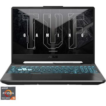 Asus Laptop Gaming A15 ASUS TUF FA506NC, Procesor AMD Ryzen™ 5 7535HS, Display 15.6'', Full HD (1920x1080), IPS, Memorie RAM 16GB DDR5, Capacitate de stocare 1TB SSD,Placa video dedicata NVIDIA® GeForce RTX™ 3050 4GB GDDR6, No OS, Graphite Black