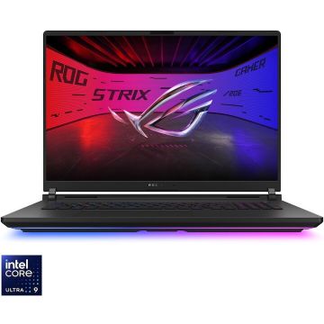 Asus Laptop Gaming ASUS ROG Strix SCAR 18 G835LX, procesor Intel® Core™ Ultra 9 275HX pana la 5.4GHz, 18 inch, 2.5K WQXGA, 64GB DDR5, 2TB + 2TB SSD, NVIDIA® GeForce RTX™ 5090 24GB GDDR7, No OS, Negru