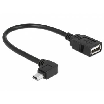 Cablu mini USB la USB 2.0 T-M OTG 16 cm, Delock 83245