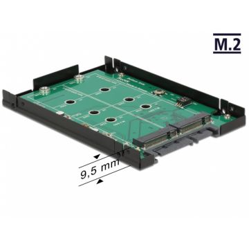 Convertor SATA 22 Pini la 2 x M.2 NGFF cu RAID, frame 2.5