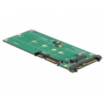 Convertor U.2 SFF-8639 NVMe / SATA 22 pini la 1 x M.2 Key M, Delock 62864