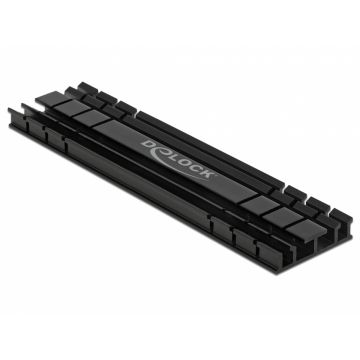 Cooler (ventilator) flat 100 mm din aluminiu pentru SSD M.2, Delock 18286