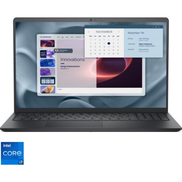 Dell Laptop DELL Pro 15 Essential PV15250, Display 15.6'' FHD 120Hz, Procesor Intel® Core™ i7-1355U (12M Cache, up to 5.00 GHz), 16GB DDR5 RAM, 512GB SSD, Intel UHD Graphics, Ubuntu, Carbon Black