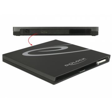 Enclosure extern pentru Ultra Slim SATA 9.5mm la USB 3.1-C, Delock 42595