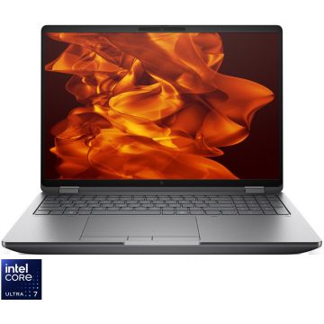 HP Laptop HP 16'' ZBook Fury 16 G1i Mobile Workstation, WUXGA IPS Touch, Procesor Intel® Core™ Ultra 7 265HX (30M Cache, up to 5.30 GHz), 64GB DDR5, 2TB SSD, RTX PRO 2000 Blackwell 8GB, Win 11 Pro, Argintiu