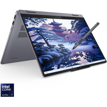 Lenovo Laptop 2-in-1 Lenovo IdeaPad 5 14IAL10, procesor Intel® Core™ Ultra 7 255U pana la 5.2GHz, 14 inch, WUXGA, IPS, Touch, 16GB LPDDR5x RAM, 512GB SSD, Intel® Graphics, No OS, Gri