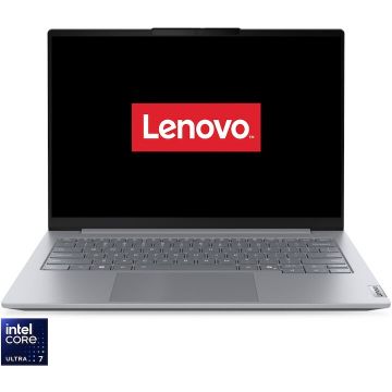 Lenovo Laptop Lenovo ThinkBook 14 G8, Procesor Intel® Core Ultra 7 255H pana la 5.10 GHz, 14 WUXGA 1920 x 1200, IPS, 16GB RAM DDR5, 512GB SSD, Intel Graphics, Windows 11 Pro, Argintiu