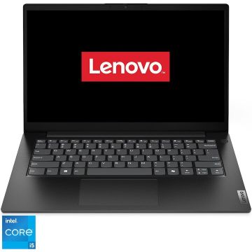 Lenovo Laptop Lenovo V14 G5 IRL, procesor Intel® Core i5-13420H pana la 4.60 GHz, 14 inch, Full HD, 16GB RAM, 512GB SSD, Intel® UHD Graphics, No OS, Negru