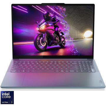Lenovo Laptop Lenovo Yoga Pro 9 16IAH10, procesor Intel® Core™ Ultra 7 255H pana la 5.1GHz, 16 inch, 2.8K WQXGA+, OLED, 120Hz, 64GB LPDDR5x RAM, 2TB SSD, NVIDIA® GeForce RTX™ 5070 8GB GDDR7, Windows® 11 Home, Albastru teal
