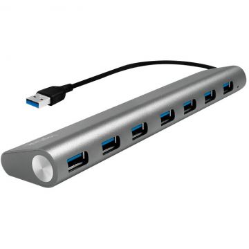 logilink HUB USB LOGILINK UA0308, USB 3.0 x 7, conectare prin USB 3.0, Argintiu