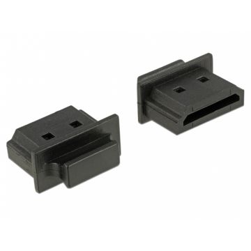 Protectie impotriva prafului pentru conector HDMI-A mama cu prindere Negru set 10 buc, Delock 64029