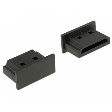 Protectie impotriva prafului pentru conector HDMI-A mama Negru set 10 buc, Delock 64030