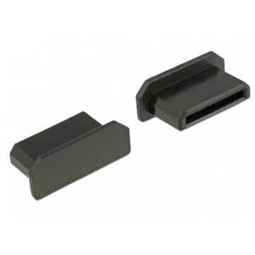 Protectie impotriva prafului pentru conector mini HDMI-C mama Negru set 10 buc, Delock 64028