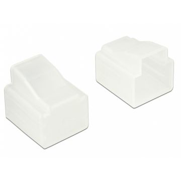Protectie impotriva prafului pentru conector RJ11 set 10 bucati transparent, Delock 64017