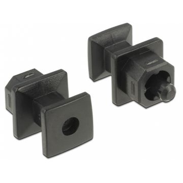 Protectie impotriva prafului pentru conector TOSLINK cu prindere Negru set 10 buc, Delock 64023