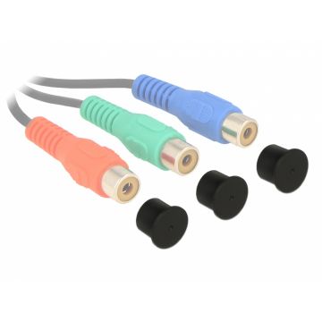 Protectie impotriva prafului pentru RCA set 10 buc negre, Delock 60168